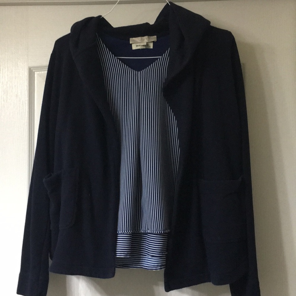 LOFT Open Front Hoodie Sweatshirt